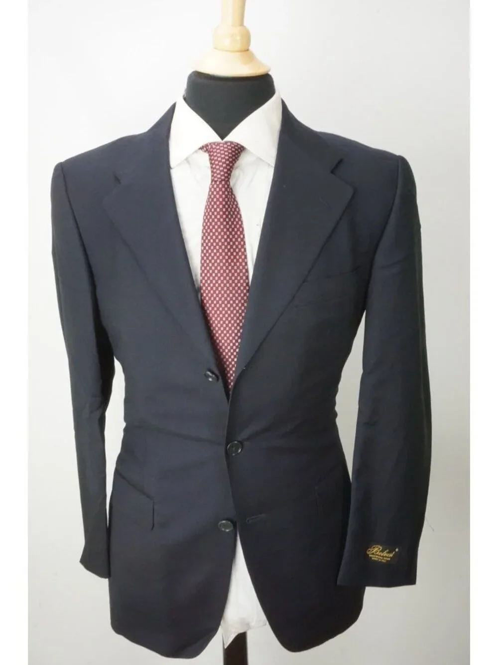 Belvest Blue Woven S120s Wool 2 Pc Suit Jacket Pants Sz 40R Brand New
